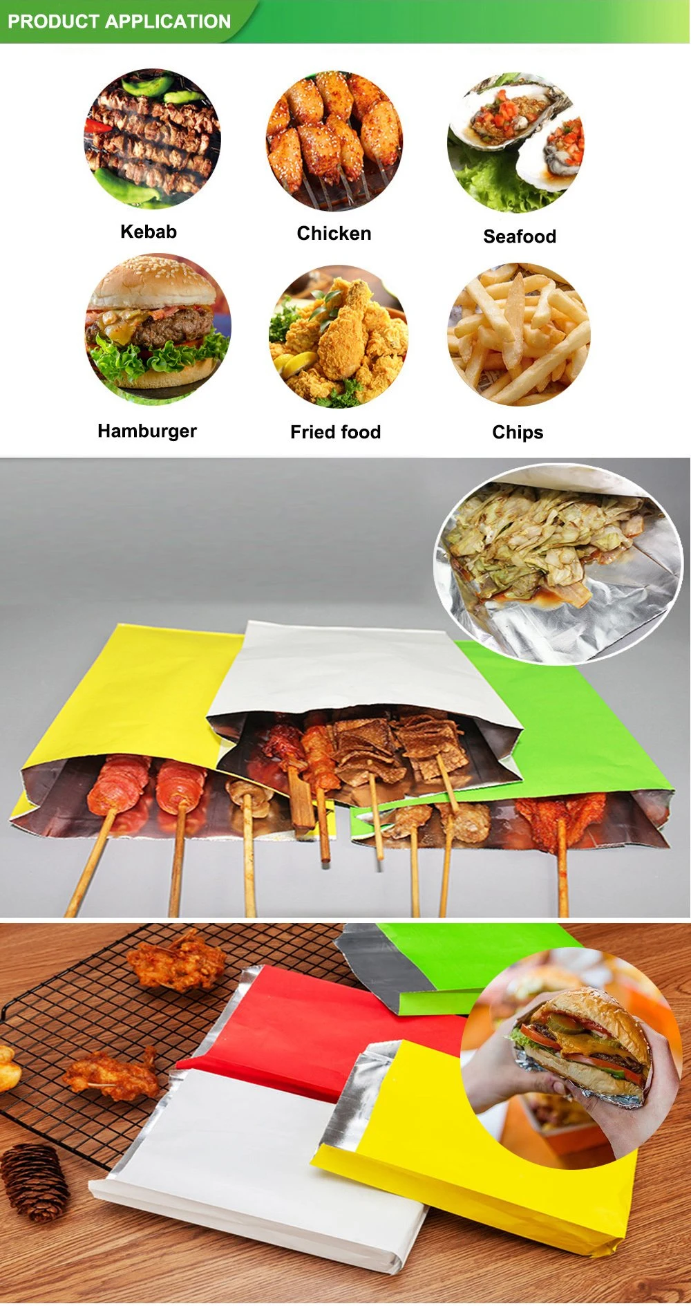 Hotchicken for Snack Wax Heat Seal Paper Foil Bag