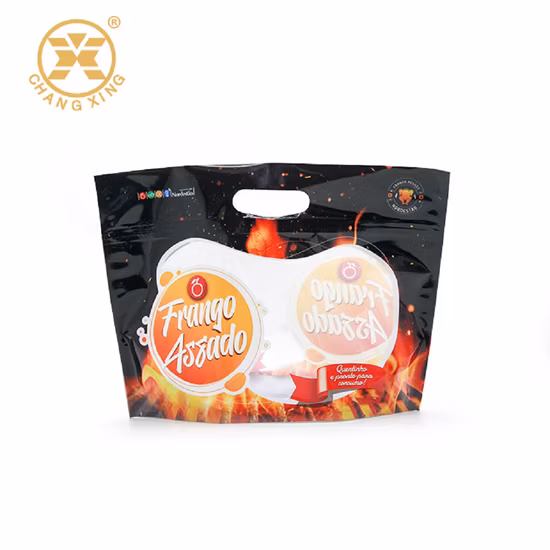 Bolsa de Mylar con cierre de cremallera Doypack de plástico portátil de 3 kg con impresión personalizada para pollo asado Pollo Asado