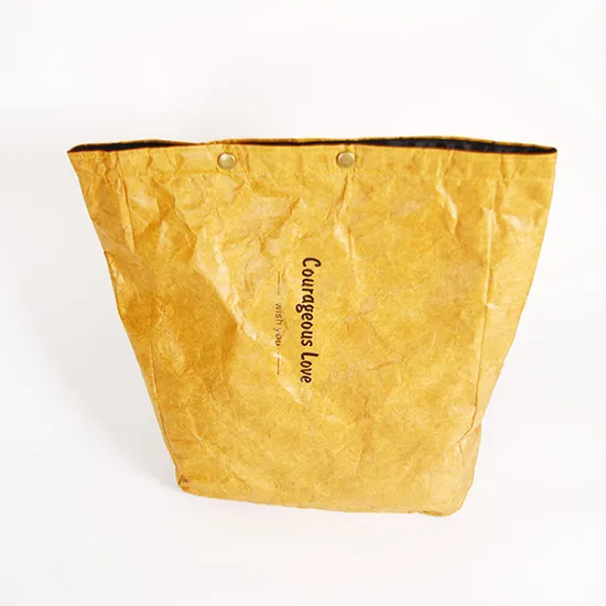 Bolso portátil impermeable marrón reciclado al por mayor personalizado, bolso lavable para compras, bolsa de papel Kraft DuPont