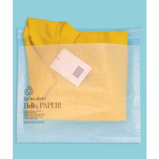 Bolsa de papel de cera recubierta con forro blanco Eco Kraft, biodegradable, autosellante, reciclable, personalizada
