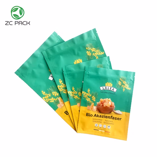 Bolsa de embalaje de plástico con sellado térmico impresa personalizada para bolsa de embalaje de selección de hilo dental, bolsita sellada de 3 lados con orificio para colgar