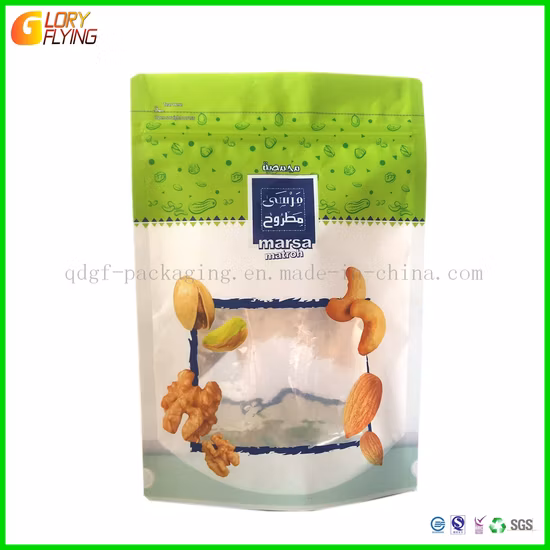Bolsa de embalaje de plástico para alimentos, té, café, fondo plano, papel Kraft biodegradable con cierre de cremallera reciclable compostable personalizado